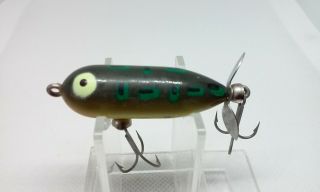 Vintage Heddon Tiny Torpedo Green Bullfrog 1 7/8 " Topwater/surface Fishing Lure