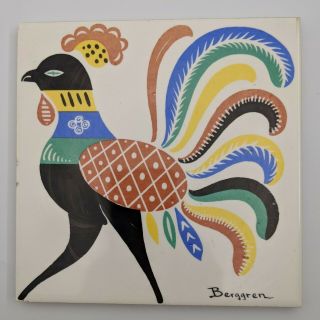 Vintage Berggren Originals Rooster Tile,  Hot Plate,  Trivet