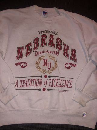 University Of Nebraska.  (1990s).  Vtg.  Crewneck.  Sweatshirt.  Size.  L