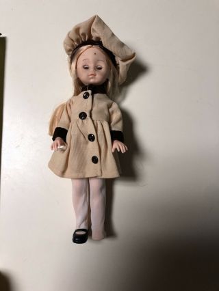 Vintage Vogue Ginny Doll Vinyl Yellow Coat Beret Blonde 1977 Lesney 2
