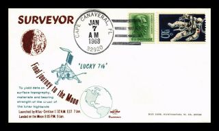 Dr Jim Stamps Us Surveyor Final Journey To Moon Space Event Cover 1968