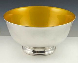 Vintage Reed & Barton 104 Silver - Plated 8 " Yellow Enamel Bowl