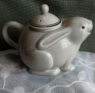 Vintage Fitz & Floyd Bunny Rabbit Small Teapot / Pitcher