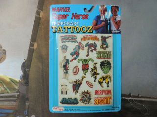 Vintage Marvel Heroes Temporary Tattooz 1990 Justoys Spiderman Wolverine