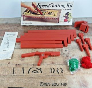 Vintage Speed Tufting Kit With Owl Pattern & Tufting Tool,  Ronco 1975