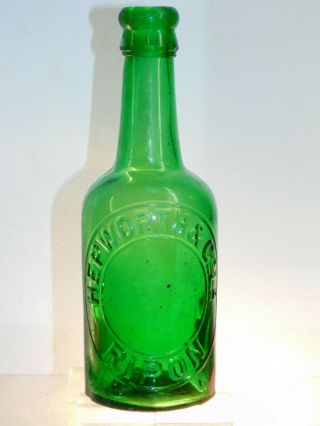 Antique Bottle Rare Apple Green Hepworth & Co Ripon Stout Beer Old Bottle 1890 