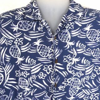 Vintage Ocean Pacific Size Large Short Sleeve Button Down Shirt Pineapple Print