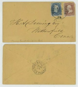 Mr Fancy Cancel 63 65 Carrier Rate Cover Philadelphia Pa,  Octagonal Penny Mail