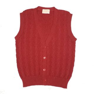 Vtg Pendleton Women’s Red Size Lrge 100 Virgin Wool Cable Knit Sweater Vest
