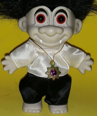 Vintage Russ Count Dracula Vampire Troll Halloween - With Necklace - No Cape
