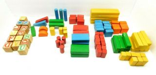 Wooden Wood Colorful Primary Colors Children 