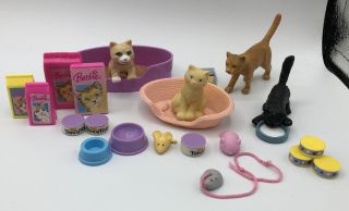Barbie Ken Doll Accessory Diorama Pet Cat Kitty Litter Fancy Feast Can Mouse