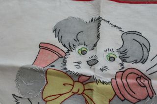 Vintage Hand Embroidered Pillow Cover 13x17 Dog On The Telephone