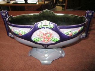 Eichwald Art Pottery Centerpiece Pedestol Vase - Floral Purple No.  7920 3