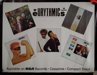 Vintage 1980s Eurythmics Rca Records Promotional Poster 22”x28”