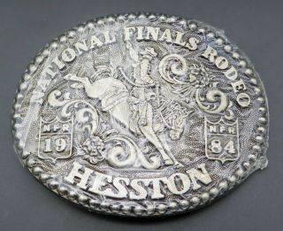 1984 Hesston Rodeo Western Cowboy Bronco Horse Nfr Vintage Belt Buckle