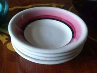 4 Vtg Mayer China Restaurant Ware Small Fruit Berry Bowls Red Fade Out