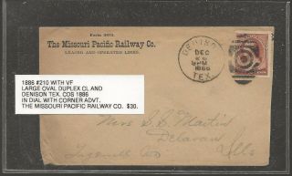 1885 Denison Texas Cover For The Missouri Pacific Railway Co.