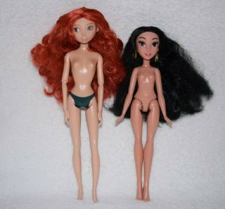 Disney Princess Brave Merida And Jasmine 2015 Hasbro Nude Dolls A35