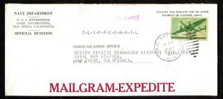 Uss Enterprise Cv - 6 - 10 Official Penalty - Clipper Mail - 1941