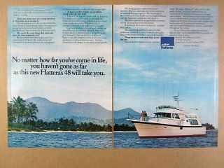 1976 Hatteras 48 Lrc Long Range Cruiser Yacht Photo Vintage Print Ad