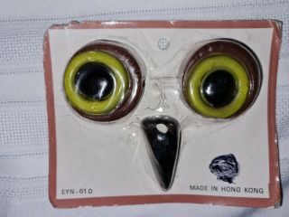 Vintage Macrame Beads Ceramic Owl Eyes & Beak Set