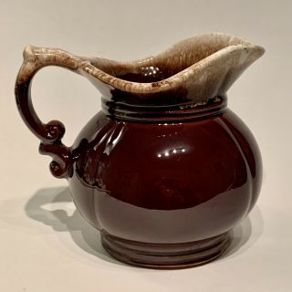 Vintage Mccoy Pottery Usa Pitcher,  Brown Drip Glaze,  Pottery Ceramic,  5“,  7528