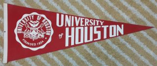Vtg University Of Houston Cougars Full Size Ncaa Collegiate Pennant