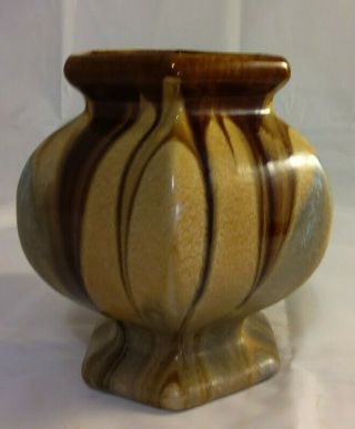 161 Pottery Vase Made In Belgium Brown And Tan Glazed P172