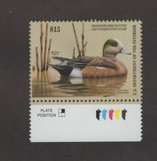Rw77 Federal Duck Stamp.  Bottom Color Bar Single.  Mnh.  Og.  02 Rw77bcb