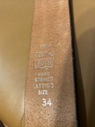 Vintage LEVI STRAUSS Belt And Buckle 1267 - 3.  Size 34 - 3
