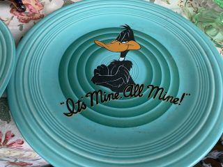 Fiesta Ware,  Looney Tunes Daffy Duck Turquoise 10.  5” Dinner Plate