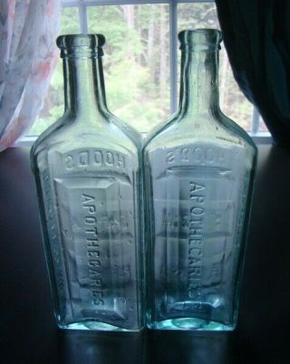 Antique HOOD ' S SARSAPARILLA - APOTHECARIES - Quack Medicine Bottles 3