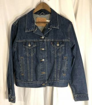 Vintage 90s Levis Strauss Denim Blue Jean Trucker Jacket Women 77715 - 0289 Large