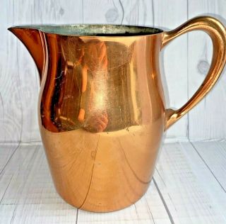 Vintage Copper Pitcher 7” Tall