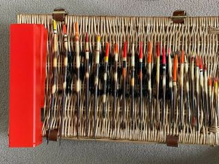 Porcupine Quill Vintage Floats,  A Selection Of 24 Various Sizes In A Float Tube