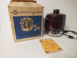 Vintage West Bend Electric Bean Pot 2 Quart No.  3299