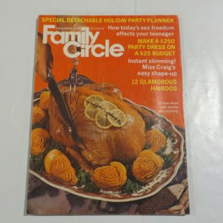 Family Circle Vintage November 1969 Thanksgiving Recipes Fashion Holiday Pc
