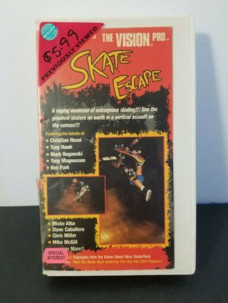 Skate Escape Vhs - 1988 Vintage Skateboard Vhs Tony Hawk - Vision Street Wear