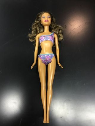 Barbie Beach Nikki Doll 2013 Ooak In Swimsuit Upcycle