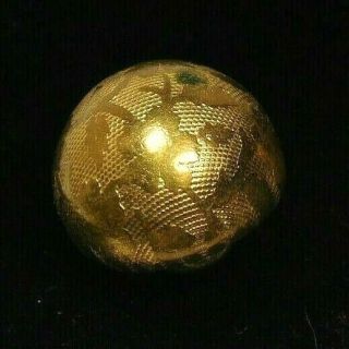 Antique Vtg Button Victorian Brass Wallpaper Ball Charmstring K4