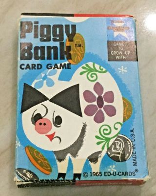 Piggy Bank 1965 Card Game Ed - U - Cards Vintage
