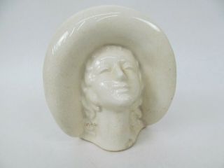 Vintage White Wall Pocket Victorian Lady Head Vase