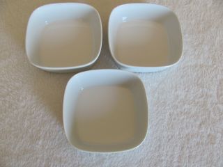Ikea 365 By Susan Pryke - All White - Set Of 3 - 4 1/2 " Small Square Bowls -