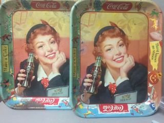 Set Of 2 Vintage 1953 Coca Cola Trays Coca Cola Soda