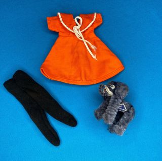 Vintage Betsy Mccall Doll At The Zoo Clothes Orange Dress Tights & Elephant