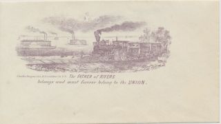 Civil War Patriotic Cover Charles Magnus The Father Of Rivers Locomotive & Steam
