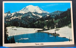Vintage Postcard Mt Rainier National Park Tipsoo Lake 1962