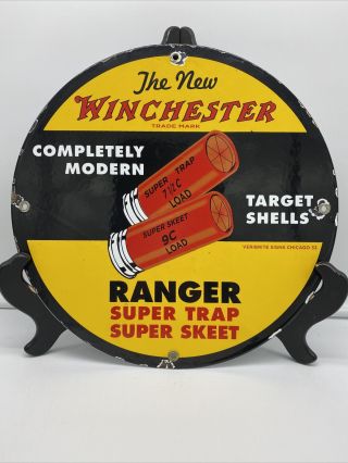 33 Vintage Style  Winchester  Ranger Target Porcelain Gas & Oil Sign 12 Inch