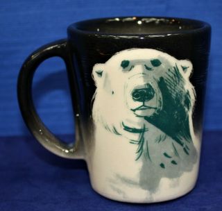 Vintage Matthew Adams Sascha Brastoff Polar Bear Mug Mid Century Hand Painted
